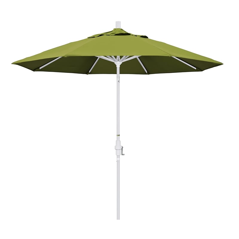 Pemberly Row 9' White Patio Umbrella in Olefin Kiwi