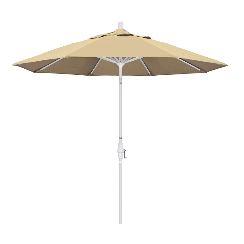 Pemberly Row 9' White Patio Umbrella in Pacifica Beige