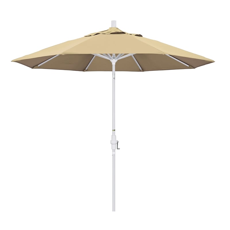 Pemberly Row 9' White Patio Umbrella in Pacifica Beige