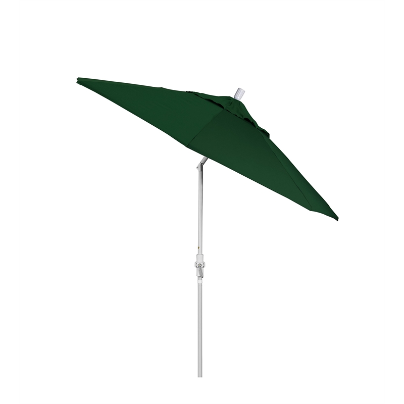 Pemberly Row 9' White Patio Umbrella in Pacifica Hunter Green