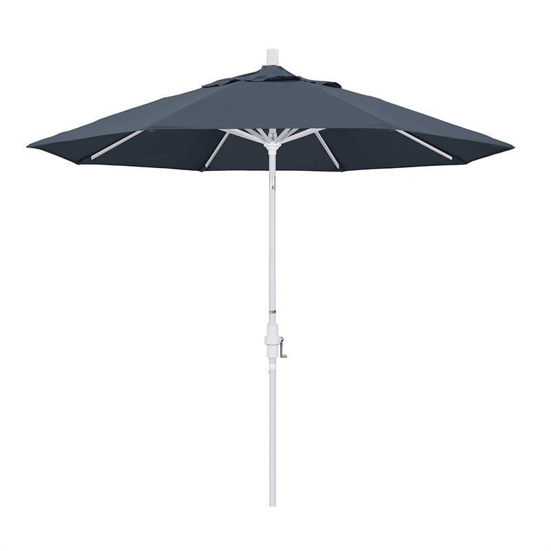 Pemberly Row 9' White Patio Umbrella in Pacifica Sapphire
