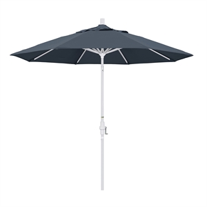 Pemberly Row 9' White Patio Umbrella in Pacifica Sapphire