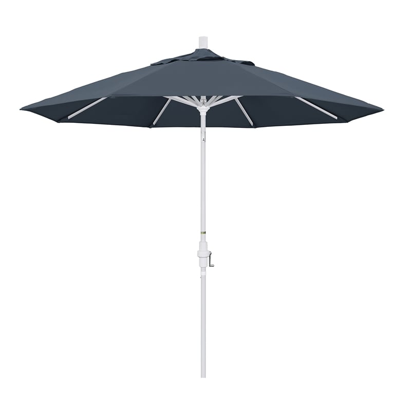 Pemberly Row 9' White Patio Umbrella in Pacifica Sapphire