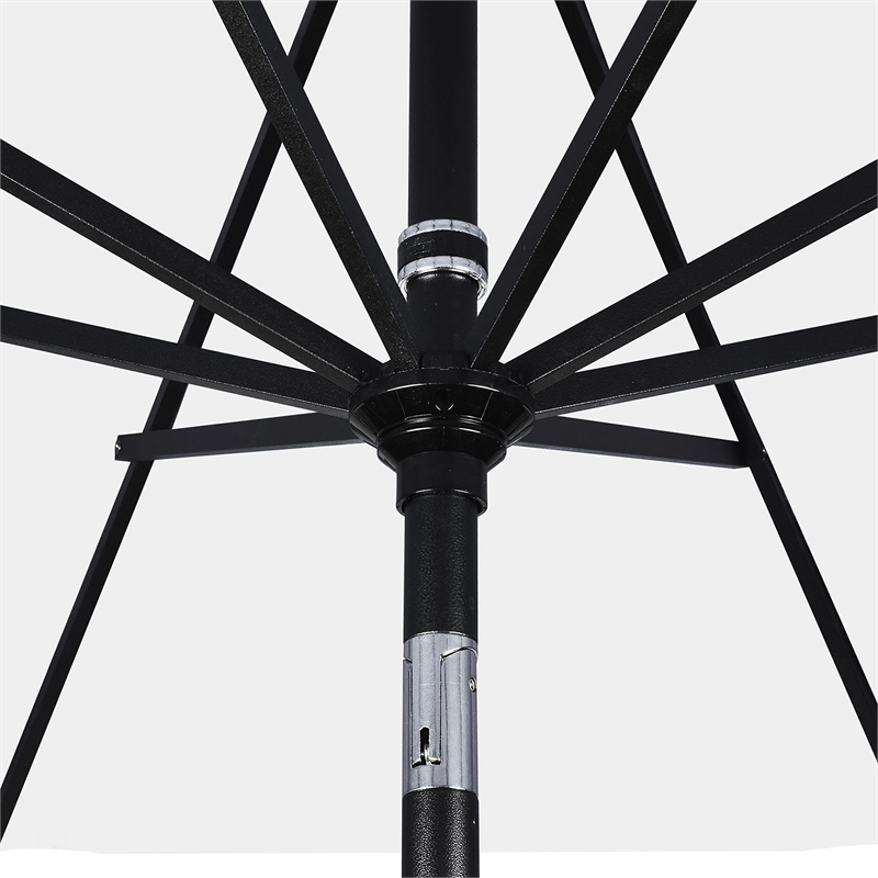 Pemberly Row 9' Black Patio Umbrella in Sun-brella 1A Forest Green