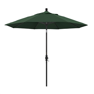 Pemberly Row 9' Black Patio Umbrella in Olefin Hunter Green