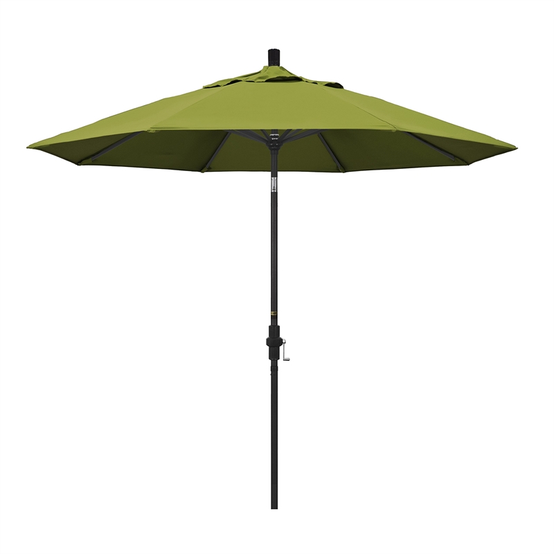 Pemberly Row 9' Black Patio Umbrella in Olefin Kiwi