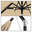 Pemberly Row 9' Black Patio Umbrella in Pacifica Beige
