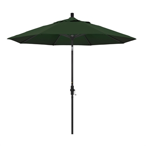 Pemberly Row 9' Black Patio Umbrella in Pacifica Hunter Green