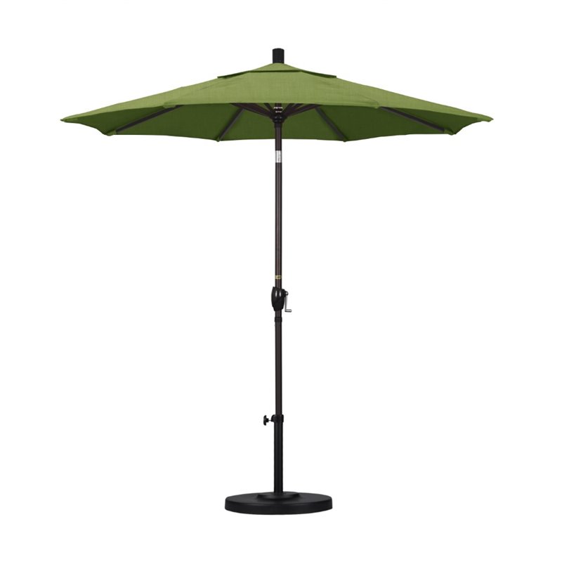Pemberly Row 7.5' Bronze Patio Umbrella in Sun-brella 1A Spectrum Cilantro