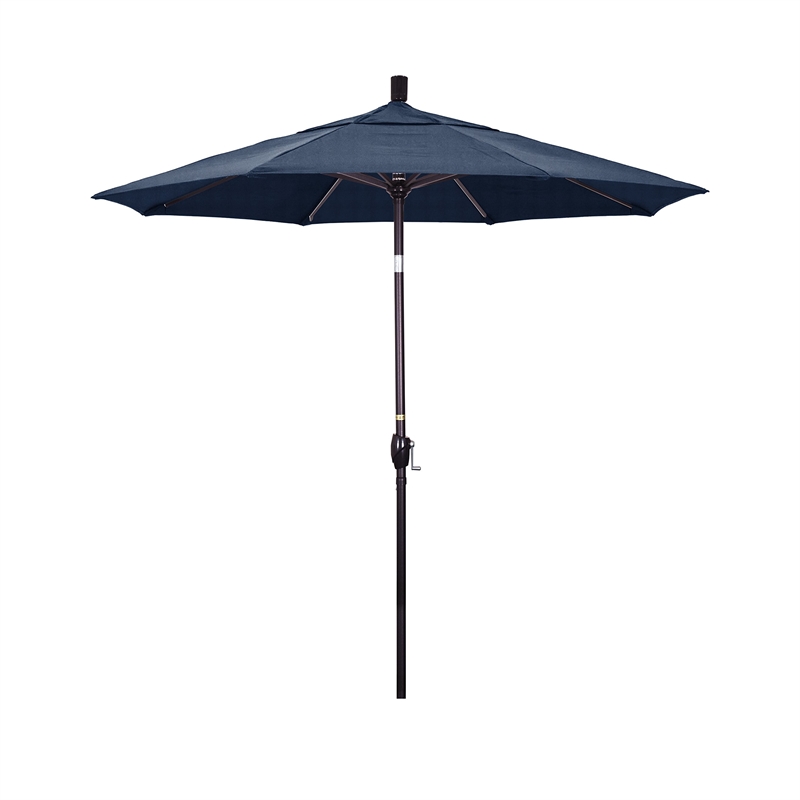 Pemberly Row 7.5' Bronze Patio Umbrella in Sun-brella 1A Spectrum Indigo