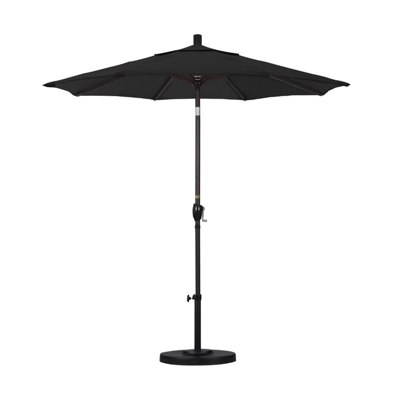 Pemberly Row 7.5' Bronze Patio Umbrella in Olefin Black