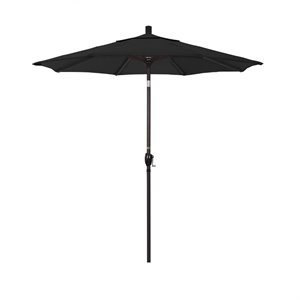 Pemberly Row 7.5' Bronze Patio Umbrella in Olefin Black