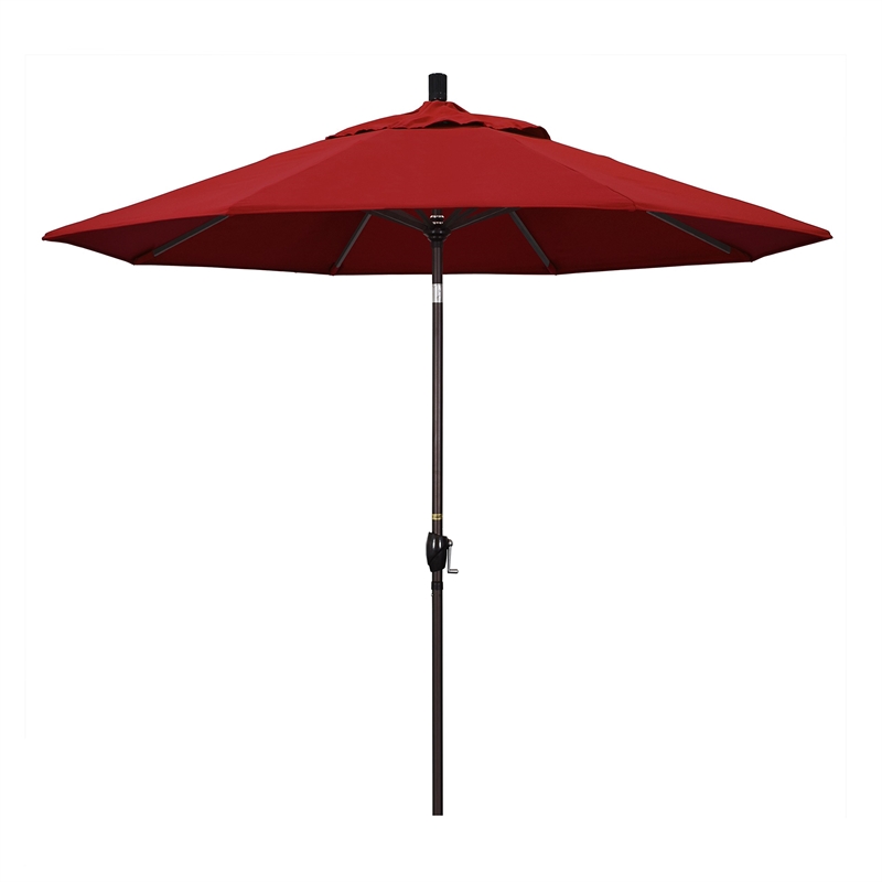 Pemberly Row 7.5' Bronze Patio Umbrella in Pacifica Red