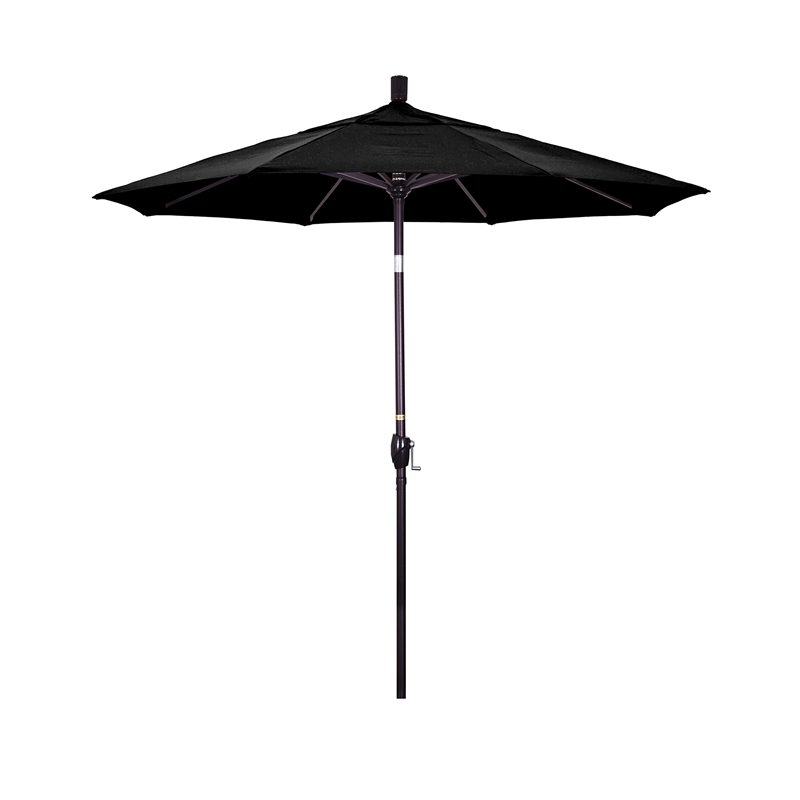 Pemberly Row 7.5' Bronze Patio Umbrella in Pacifica Black