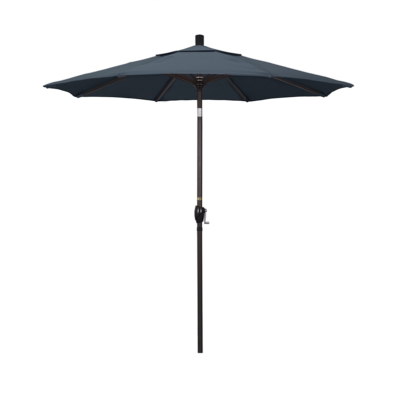 Pemberly Row 7.5' Bronze Patio Umbrella in Pacifica Sapphire
