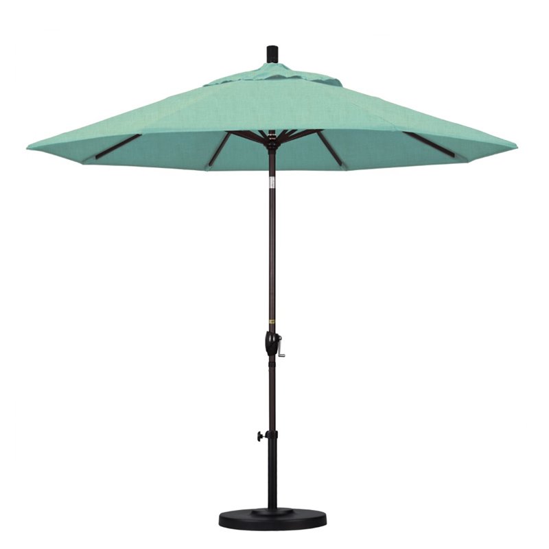 Pemberly Row 9' Bronze Patio Umbrella in Sun-brella 1A Spectrum Mist