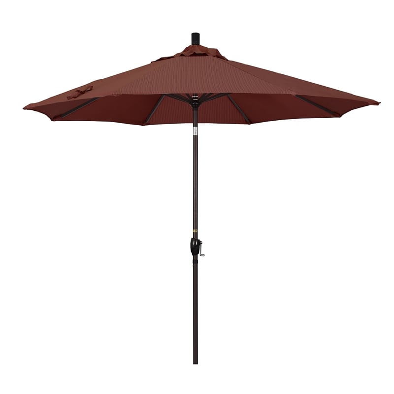 Pemberly Row 9' Bronze Patio Umbrella in Olefin Terrace Adobe