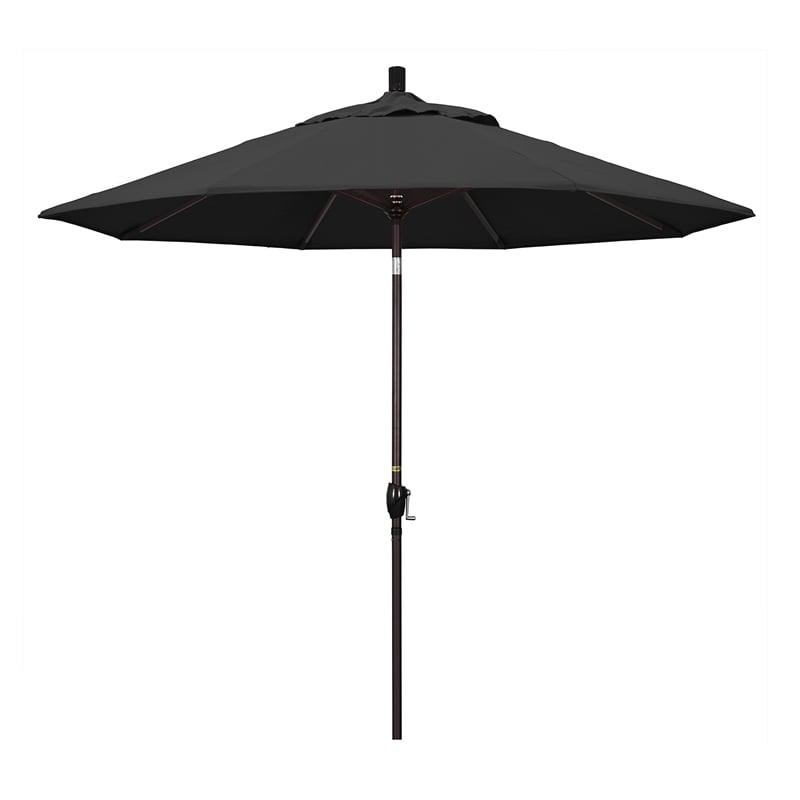 Pemberly Row 9' Bronze Patio Umbrella in Pacifica Palm