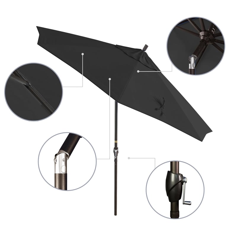 Pemberly Row 9' Bronze Patio Umbrella in Pacifica Palm
