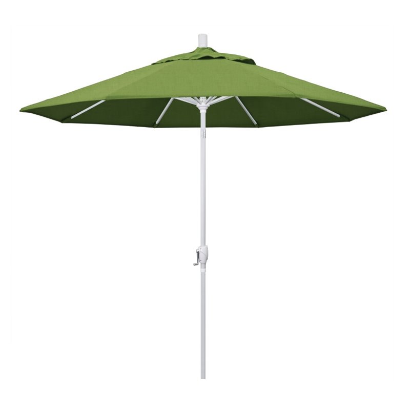 Pemberly Row 9' White Patio Umbrella in Sun-brella 1A Spectrum Cilantro