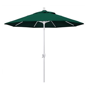 Pemberly Row 9' White Patio Umbrella in Sun-brella 1A Forest Green