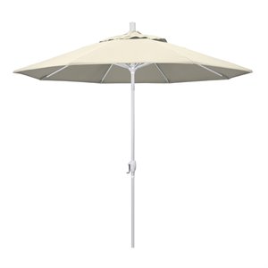 Pemberly Row 9' White Patio Umbrella in Olefin Antique Beige