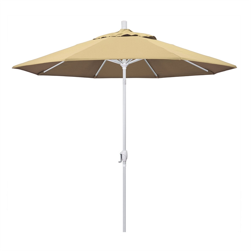 Pemberly Row 9' White Patio Umbrella in Pacifica Beige