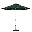 Pemberly Row 9' White Patio Umbrella in Pacifica Hunter Green