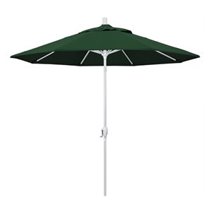 Pemberly Row 9' White Patio Umbrella in Pacifica Hunter Green