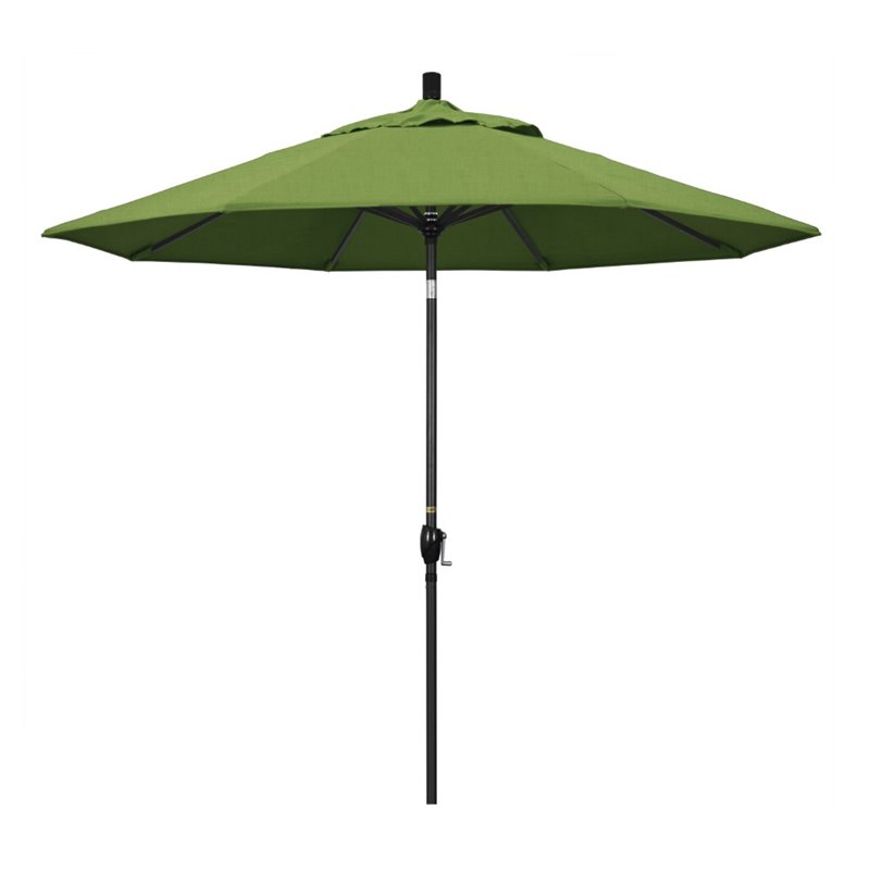 Pemberly Row 9' Black Patio Umbrella in Sun-brella 1A Spectrum Cilantro