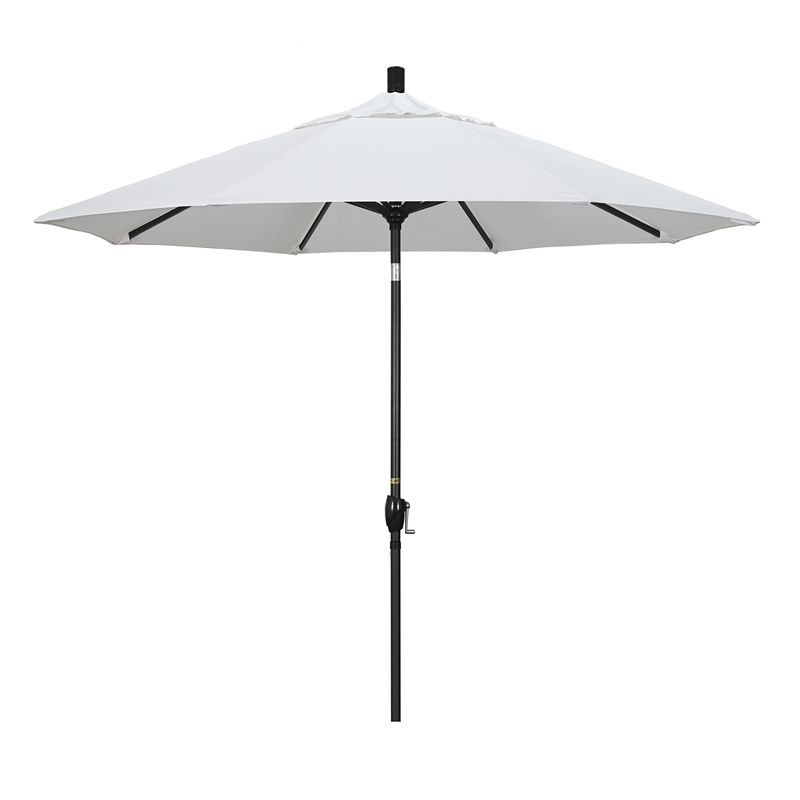 Pemberly Row 9' Black Patio Umbrella in Sun-brella 1A Natural