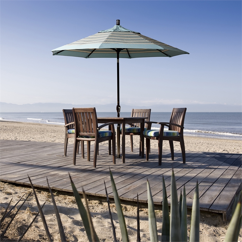 Pemberly Row 9' Black Patio Umbrella in Sun-brella 1A Natural