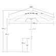 Pemberly Row 9' Black Patio Umbrella in Sun-brella 1A Natural