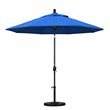 Pemberly Row 9' Black Patio Umbrella in Olefin Royal Blue