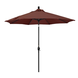 Pemberly Row 9' Black Patio Umbrella in Olefin Terrace Adobe