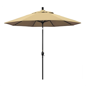 Pemberly Row 9' Black Patio Umbrella in Pacifica Beige