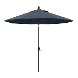 Pemberly Row 9' Black Patio Umbrella in Pacifica Sapphire
