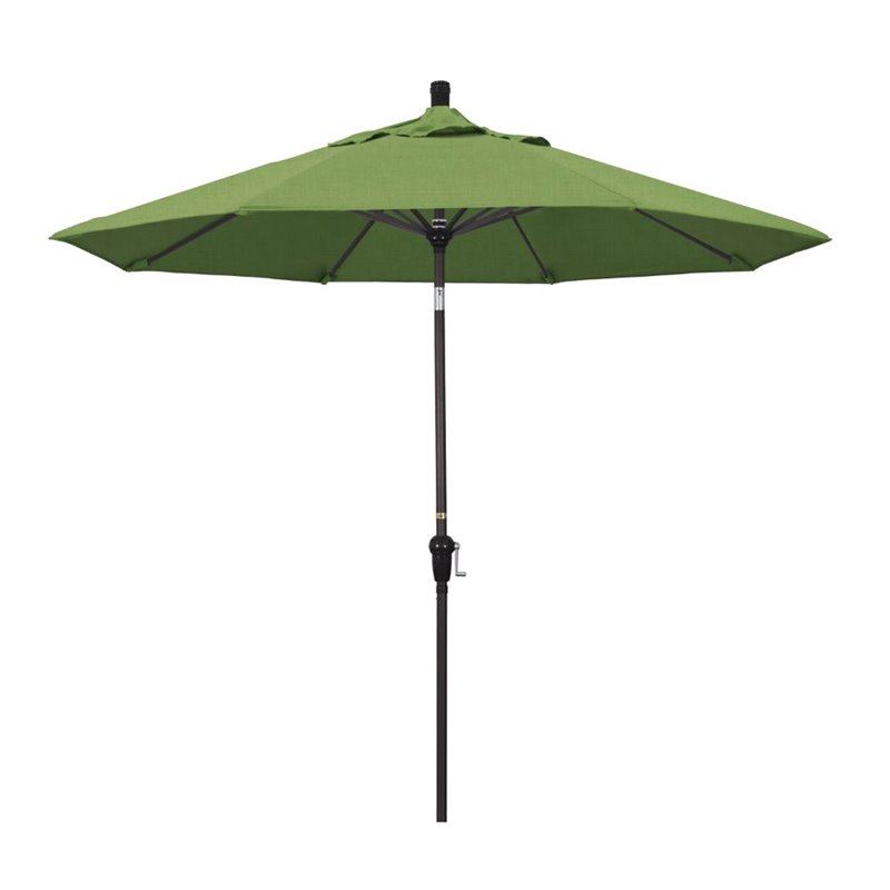 Pemberly Row 9' Bronze Patio Umbrella in Sun-brella 1A Spectrum Cilantro