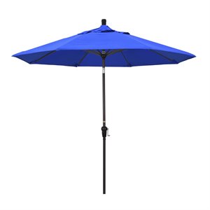 Pemberly Row 9' Bronze Patio Umbrella in Sun-brella 1A Pacific Blue
