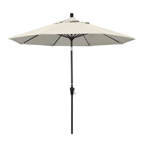 Pemberly Row 9' Bronze Patio Umbrella in Olefin Antique Beige