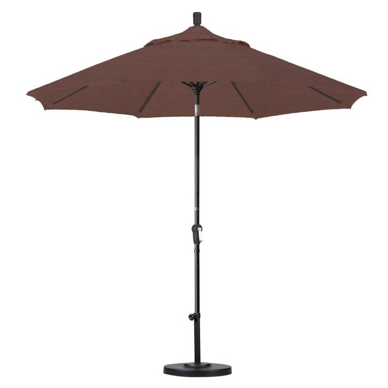 Pemberly Row 9' Bronze Patio Umbrella in Olefin Terrace Adobe