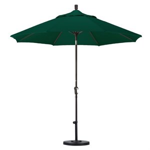 Pemberly Row 9' Bronze Patio Umbrella in Pacifica Hunter Green