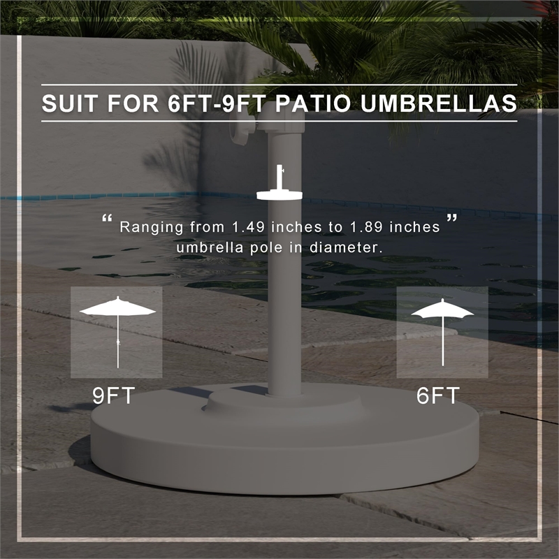 Pemberly Row 50 lbs Base (for Patio Umbrella) in White