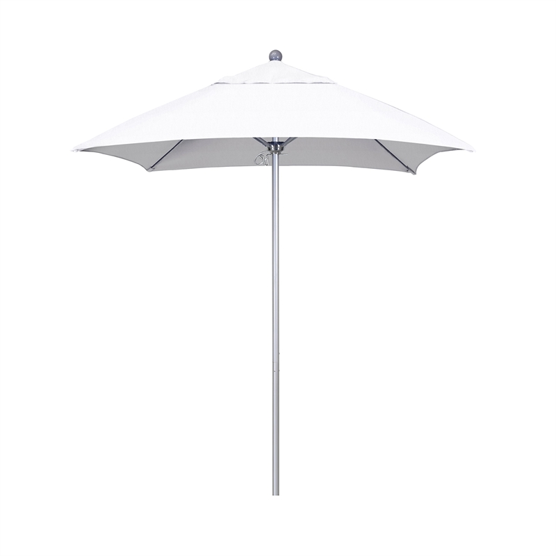 Pemberly Row 6' Silver Market Umbrella in Sun-brella 1A Natural