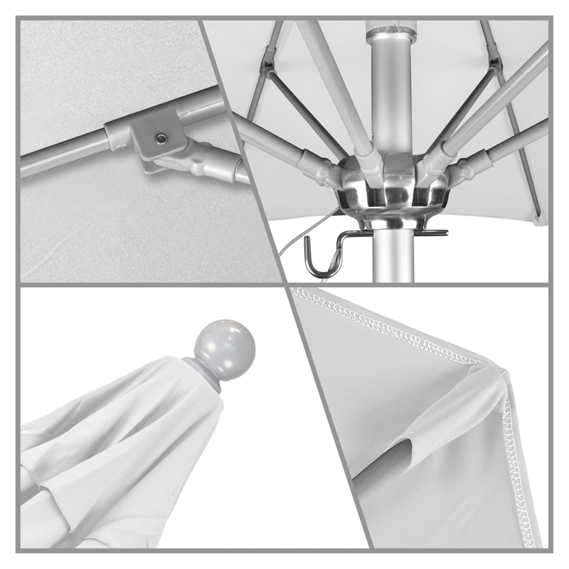 Pemberly Row 6' Silver Market Umbrella in Sun-brella 1A Natural