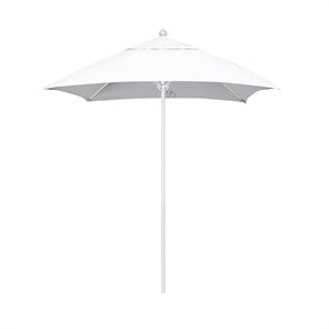 Pemberly Row 6' White Market Umbrella in Sun-brella 1A Natural