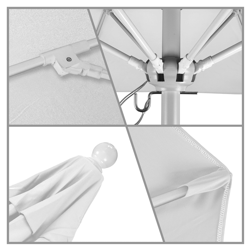 Pemberly Row 6' White Market Umbrella in Sun-brella 1A Natural