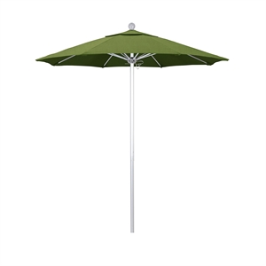 Pemberly Row 7.5' Silver Market Umbrella in Sun-brella 1A Cilantro