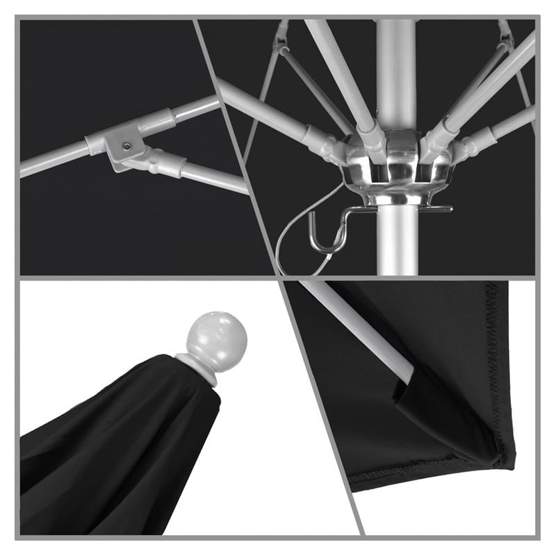 Pemberly Row 7.5' Silver Market Umbrella in Pacifica Black