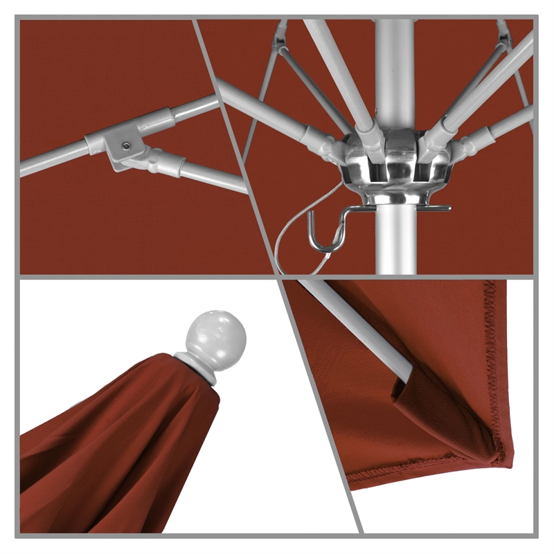 Pemberly Row 7.5' Silver Market Umbrella in Pacifica Brick